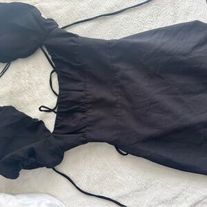 Zara Black Puff Sleeve Dress